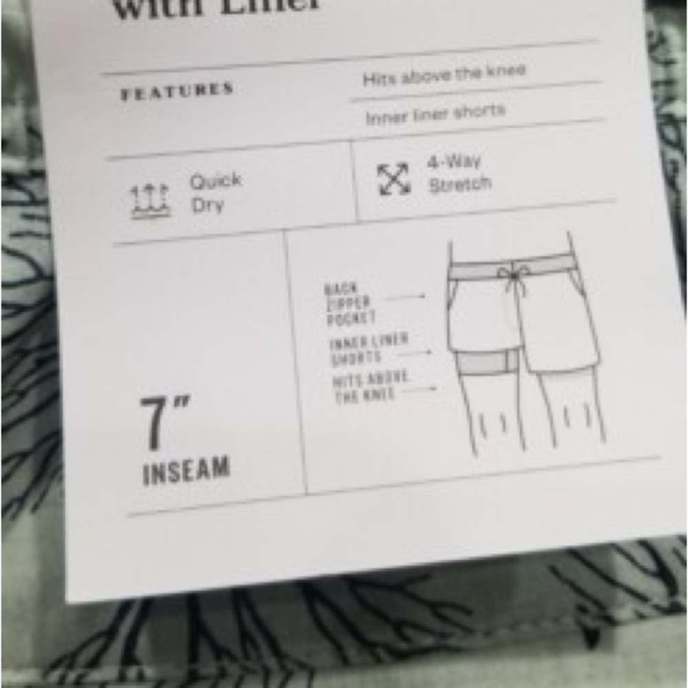Large Quick Dry 7" Inseam Swim Trunks with Liner NWT!